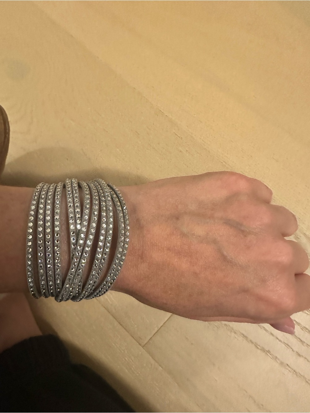 Swarovski Crystal Wrap Bracelet - Silver Tone
